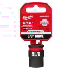 Milwaukee Shockwave 9/16 in. X 3/8 in. drive SAE 6 Point Standard Impact Socket 1 pc