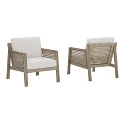 Signature Design by Ashley Barn Cove Brown Wood Frame Chat Lounge Chair Beige