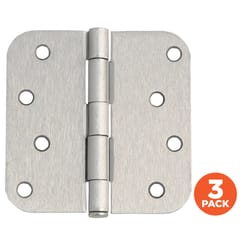 Design House 4 in. L Satin Nickel Door Hinge 3 pk