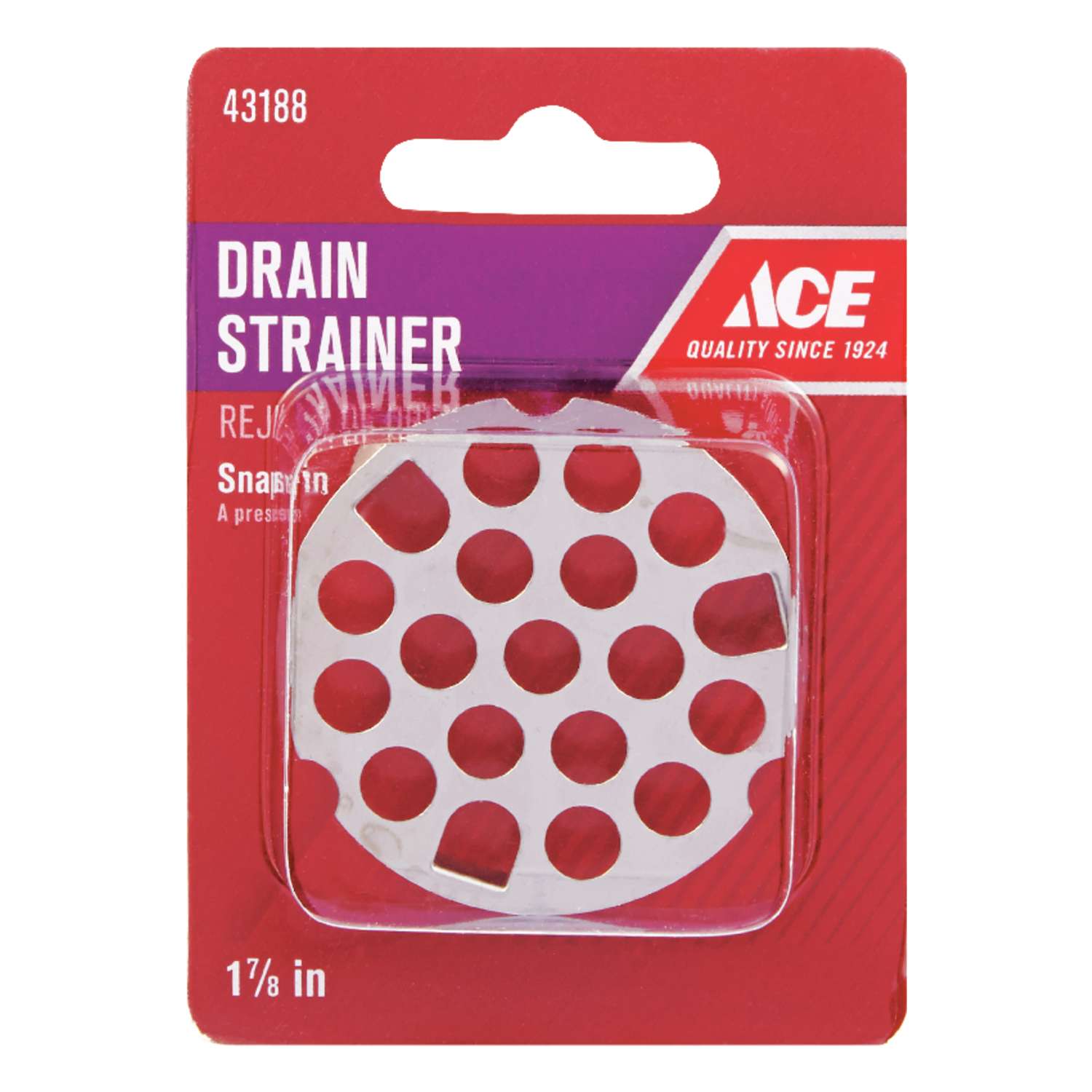 Ace 17/8 in. D Chrome Stainless Steel Sink Strainer Ace Hardware