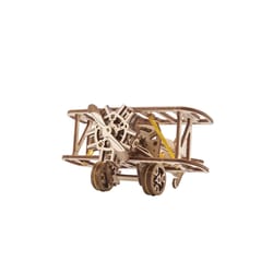 UGears Mini Biplane Mechanical Model Kit Tan 84 pc