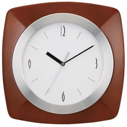 Tempus 12 in. L X 12 in. W Indoor Analog Wall Clock Wood Brown