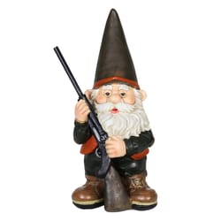 Exhart Multicolored Resin 13 in. H Hunting Harry Gnome Statue