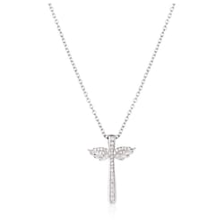 Montana Silversmiths Women's Wings of Faith Cross Silver Necklace