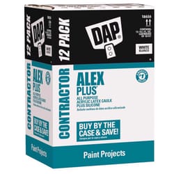 DAP Contractor 12 Pack Alex Plus White Siliconized Acrylic Latex All Purpose Caulk 10.1 oz