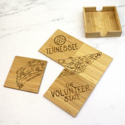 Totally Bamboo Black/Natural Bamboo Coaster Puzzle Set