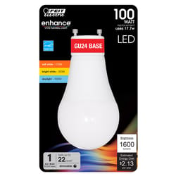 Feit A21 GU24 LED Bulb Adjustable White 100 Watt Equivalence 1 pk