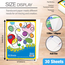 Bazic Products 9 in. W X 12 in. L Scribble Pad 50 sheet