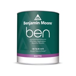 Benjamin Moore Ben Matte White Paint and Primer Interior 1 qt