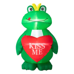 Glitzhome Frog Holding Valentine Heart Inflatable Polyester 1 pc