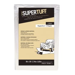 SuperTuff 9 ft. W X 12 ft. L X 4 mil Paper/Poly Drop Cloth 1 pk