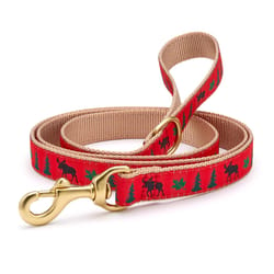 Up Country Brown/Red Moose Nylon Dog Leash