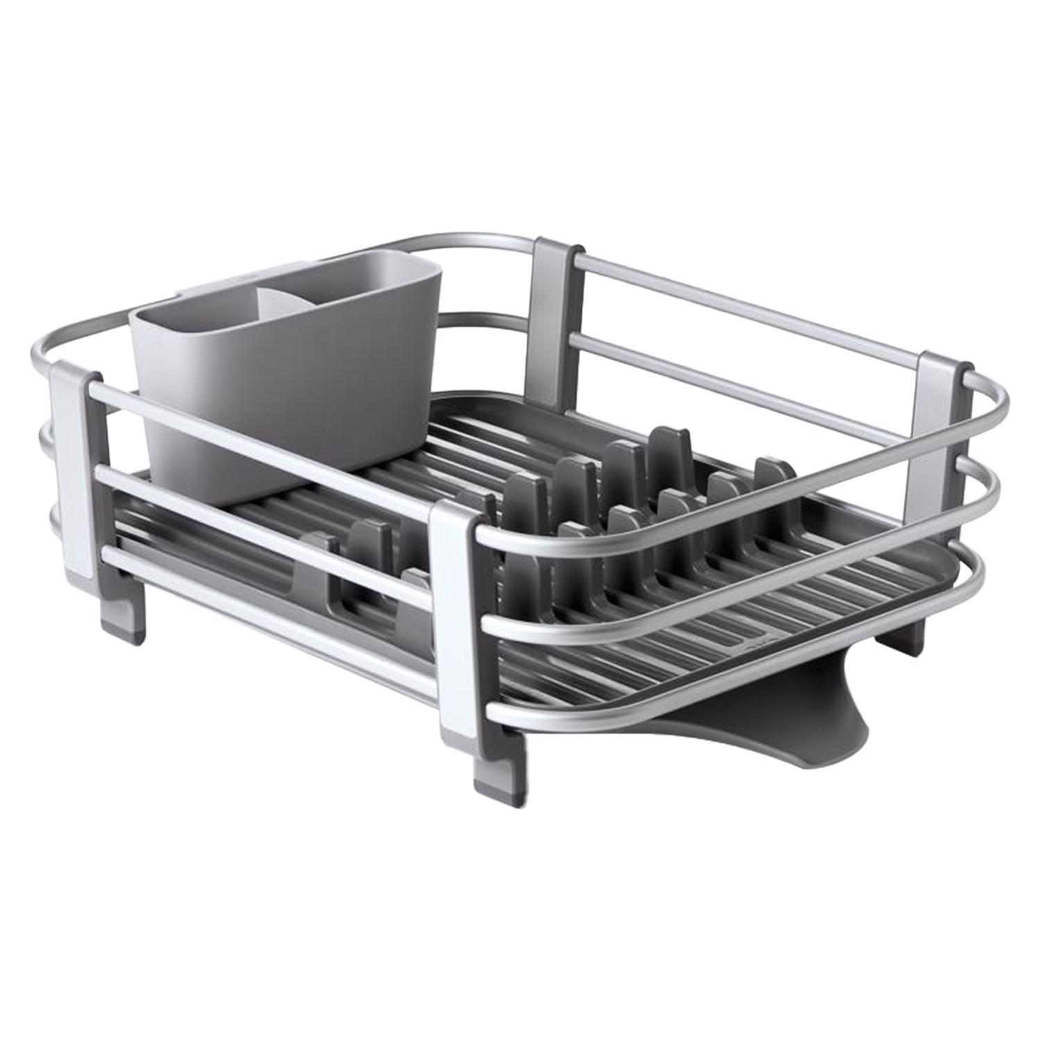 OXO Good Grips 18 in. L X 15 in. W X 7 in. H Silver Aluminum/Plastic Dish Rack Sansujyuku sansujyuku.com
