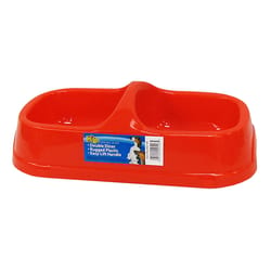 Hilo Red Plastic 8 oz Double Pet Feeder For Dog