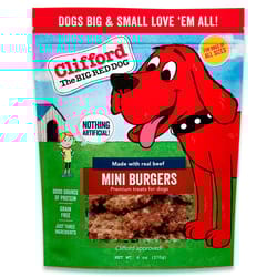 Clifford the Big Red Dog Chewy Beef Mini Burgers Grain Free Bites For Dogs 6 oz 1 pk