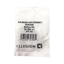 Allegion No. 8 Brass Lock Bottom Pins 100 pk