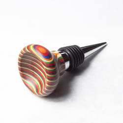 Totally Bamboo Marrakesh Multicolored Stainless Steel/Wood Bottle Stopper