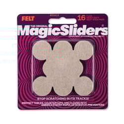 Magic Sliders Felt Self Adhesive Protective Pads Oatmeal Round 1 in. W X 1 in. L 16 pk