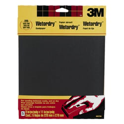 3M 11 in. L X 9 in. W 220 Grit Silicon Carbide Sandpaper 5 pk