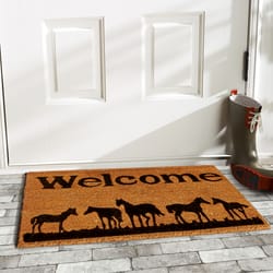 Home & More 2 ft. W X 3 ft. L Multi-color Horses Welcome Coir Door Mat