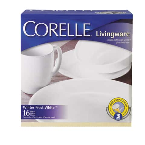 Corelle White Glass Winter Frost White Dinnerware Set Assortment in. D 16  pc - Ace Hardware