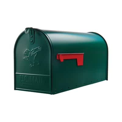 Gibraltar Mailboxes Elite Classic Galvanized Steel Post Mount Green Mailbox Ace Hardware