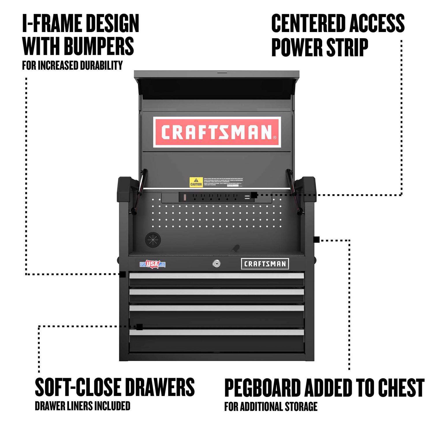 CRAFTSMAN 2000 Series 51.5-in W x 24.5-in H 8-Drawer Steel Tool