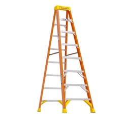 Werner 8 ft. H Fiberglass Step Ladder Type IA 300 lb. capacity