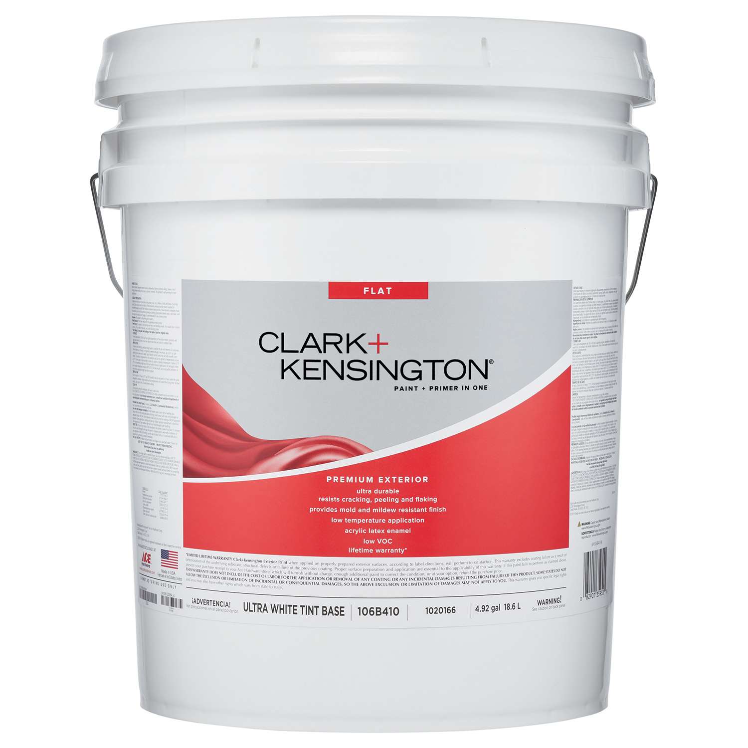 Clark+Kensington Flat Tint Base Ultra White Base Premium Paint Exterior ...