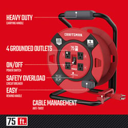 Craftsman 75 ft. L PVC Cord Reel