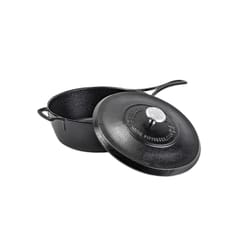 Lodge Blacklock Cast Iron Skillet w/Lid 4 qt Black
