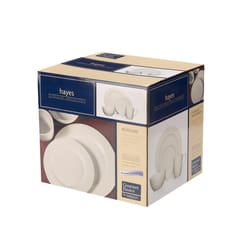 Mikasa Gourmet Basics Hayes White Stoneware Dinnerware Set 16 pc
