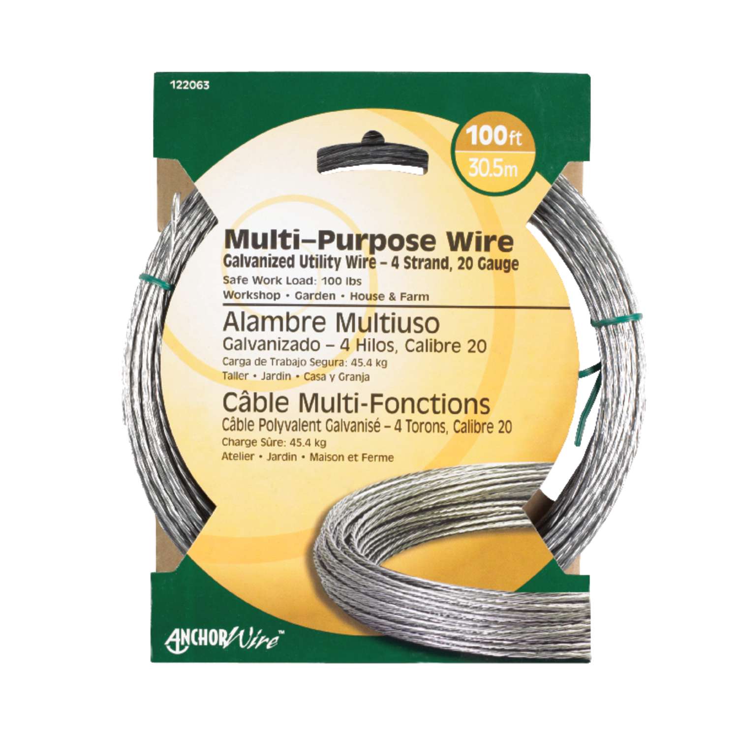 Galvanized Solid Steel Wire 1pc 100ft 20 Gauge Wire & 1pc 50ft 18 Gauge Wire 