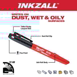 Milwaukee INKZALL Assorted Fine Tip Jobsite Marker 4 pk