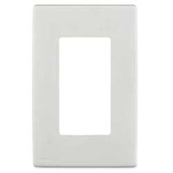 Leviton White 1 gang Plastic Decorator Screwless Wall Plate 1 pk
