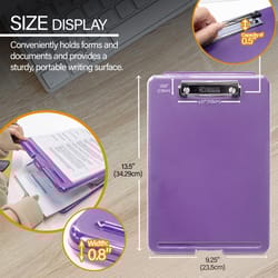 Bazic Products Letter Size Plastic Bottom Opening Storage Clipboard