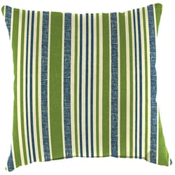 Jordan Manufacturing Blue/Green Stripe Polyester Throw Pillow 4 in. H X 18 in. W X 18 in. L