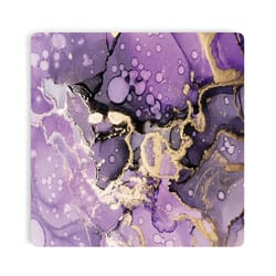 P. Graham Dunn Purple Ceramic Sandstone Cork Coasters 6 each