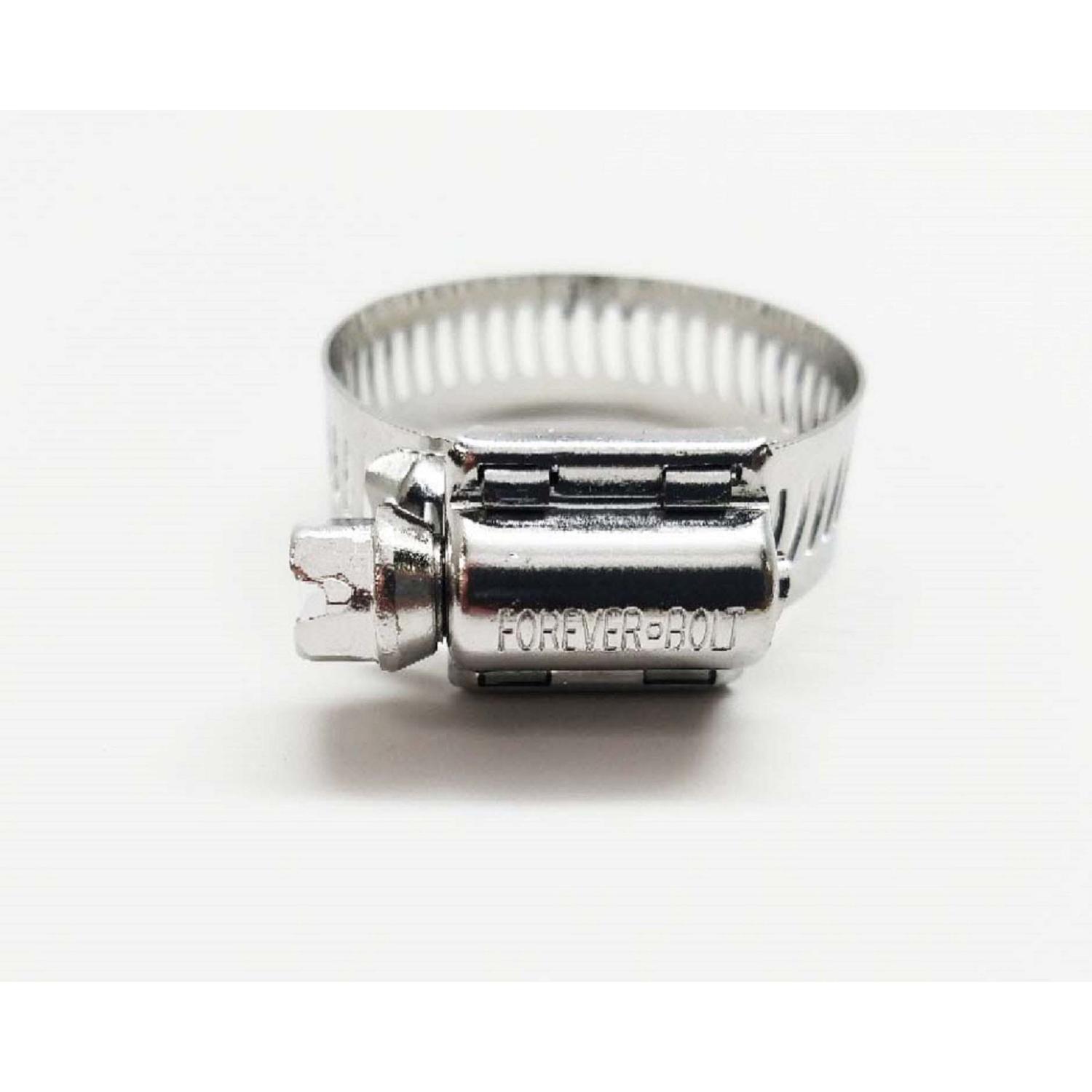 FOREVERBOLT 13/6 in to 1-3/4 in. SAE 20 Silver Hose Clamp Stainless Steel Band