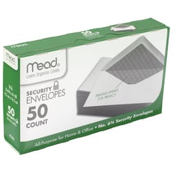 Mead 3 5/8 in. W X 6 1/2 in. L No. 6 3/4 White Security Envelope 50 pk