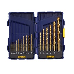 Irwin High Speed Steel Drill Bit Set Straight Shank 15 pc