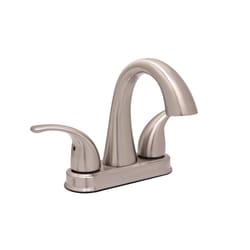 Huntington Brass Trend Satin Nickel Transitional Centerset Bathroom Sink Faucet 4 in.