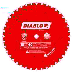 Diablo 10-1/4 in. D X 5/8 in. TiCo Hi-Density Carbide Circular Saw Blade 40 teeth 1 pk