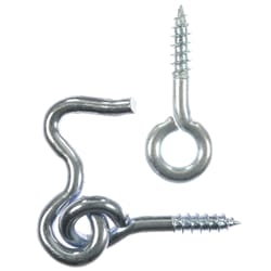 Ace Small Zinc-Plated Silver Steel 1 in. L Hook and Eye 2 pk
