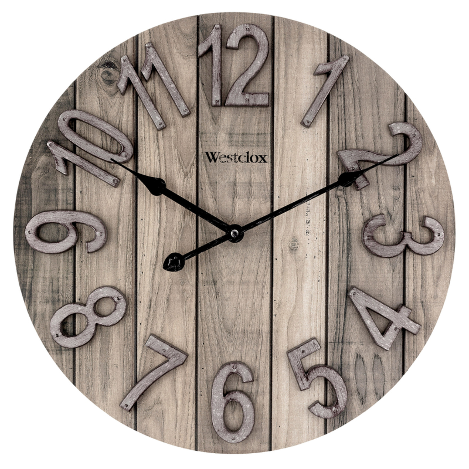 Photos - Wall Clock Westclox 15.5 in. L X 15.5 in. W Indoor Farmhouse Analog  Wood B