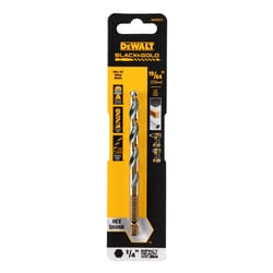 DeWalt Black & Gold 19/64 in. High Speed Steel Impact Ready Drill Bit Hex Shank 1 pk