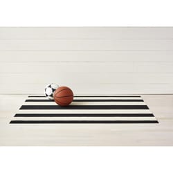 Chilewich 36 in. W X 60 in. L Black/White Bold Stripe Vinyl Floor Mat