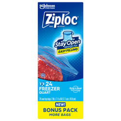 Ziploc Grip 'n Seal Technology Clear Freezer Bag 24 pk