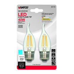 Satco . CA10 E26 (Medium) LED Bulb Warm White 40 Watt Equivalence 2 pk