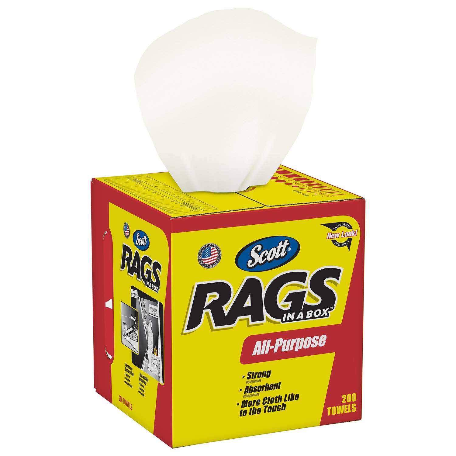 Scott Rags in a Box Paper Cleaning Cloth 12 in. W x 10 in. L 200 pk